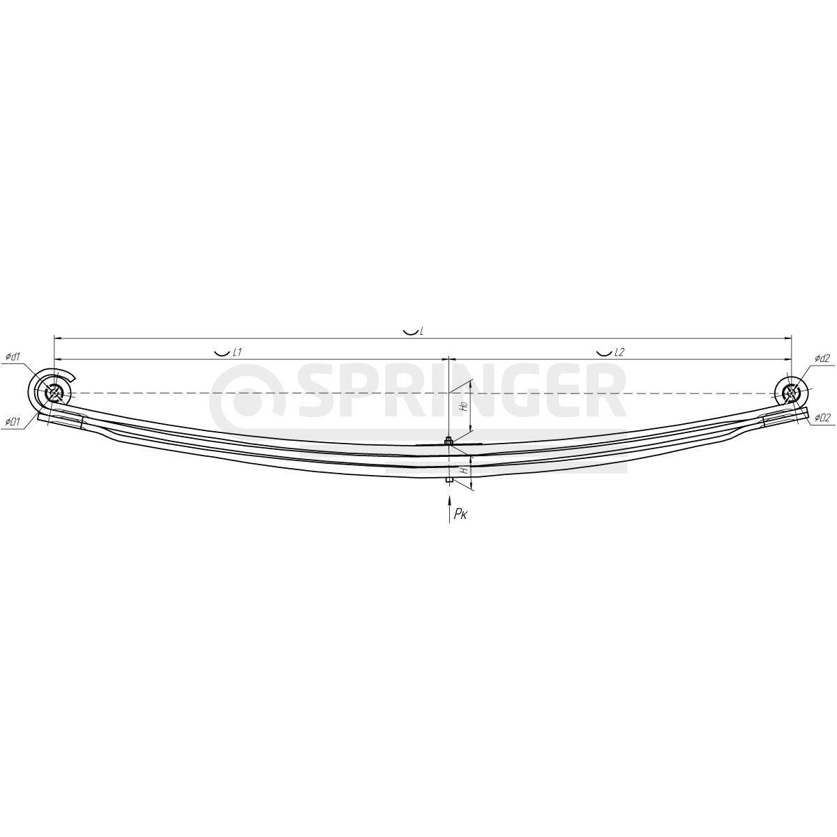 Buy front leaf-spring for volvo fm 12, fm 9, fm 3 leaves F022T463ZA75 ...