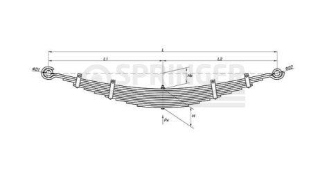 Front spring Yutong 11-leafs