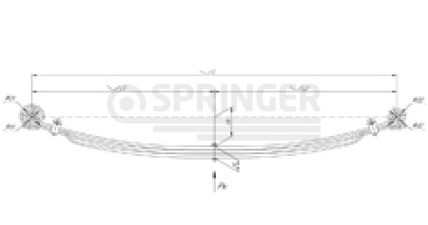 Front leaf-spring for UAZ 2206, 3303, 3909 3 leaves